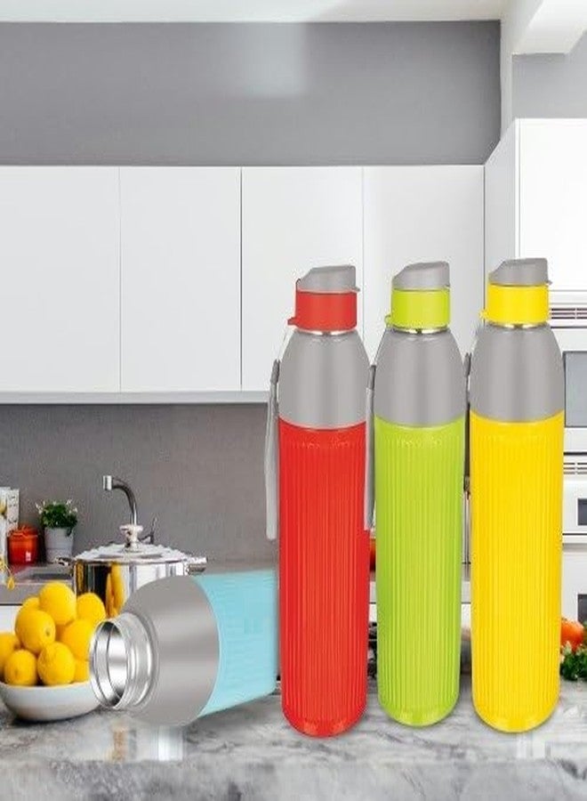 WARMEO زجاجة مياه داخلية معزولة من الفولاذ المقاوم للصدأ من وارميو ستيل فريزا 1000، سعة 700 مل، لون أحمر | مانعة للتسرب | تحافظ على المشروبات ساخنة وباردة | سهلة الإمساك - Image 2